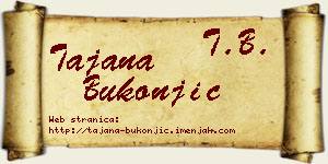 Tajana Bukonjić vizit kartica
